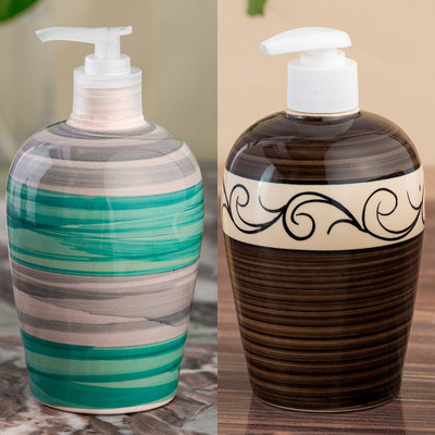 

Sforzi Ceramic soap dispenser combo 450 ml Lotion, Shampoo, Soap Dispenser(Multicolor)