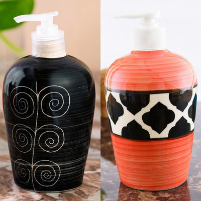 

Sforzi Ceramic soap dispenser combo 450 ml Lotion, Shampoo, Soap Dispenser(Multicolor)