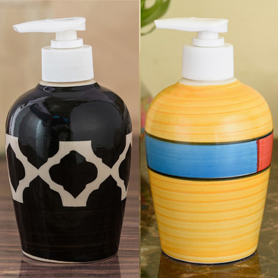

Sforzi Ceramic soap dispenser combo 250 ml Lotion, Shampoo, Soap Dispenser(Multicolor)