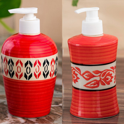 

Sforzi Ceramic soap dispenser combo 700 ml Lotion, Shampoo, Soap Dispenser(Multicolor)