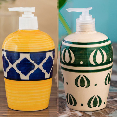 

Sforzi Ceramic soap dispenser combo 450 ml Lotion, Shampoo, Soap Dispenser(Multicolor)