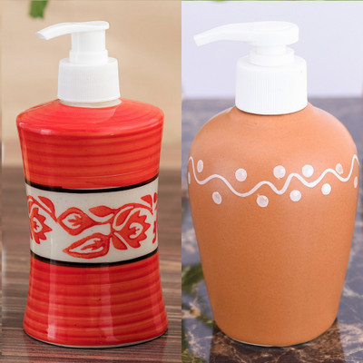 

Sforzi Ceramic soap dispenser combo 250 ml Lotion, Shampoo, Soap Dispenser(Multicolor)