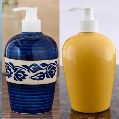 

Sforzi Ceramic soap dispenser combo 450 ml Lotion, Shampoo, Soap Dispenser(Multicolor)