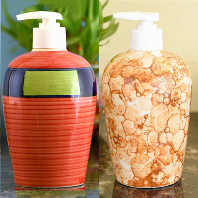 

Sforzi Ceramic soap dispenser combo 450 ml Lotion, Shampoo, Soap Dispenser(Multicolor)