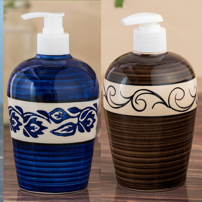 

Sforzi Ceramic soap dispenser combo 450 ml Lotion, Shampoo, Soap Dispenser(Multicolor)