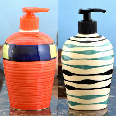 

Sforzi Ceramic soap dispenser combo 450 ml Lotion, Shampoo, Soap Dispenser(Multicolor)