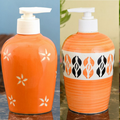 

Sforzi Ceramic soap dispenser combo 700 ml Lotion, Shampoo, Soap Dispenser(Multicolor)