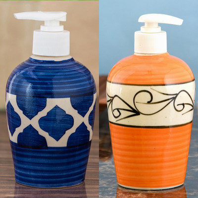 

Sforzi Ceramic soap dispenser combo 700 ml Lotion, Shampoo, Soap Dispenser(Multicolor)