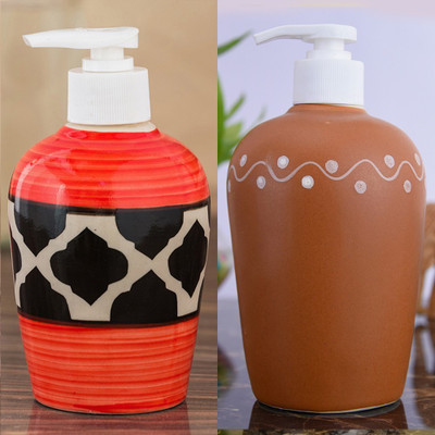 

Sforzi Ceramic soap dispenser combo 700 ml Lotion, Shampoo, Soap Dispenser(Multicolor)
