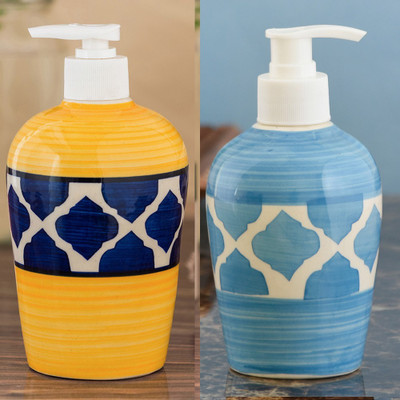 

Sforzi Ceramic soap dispenser combo 700 ml Lotion, Shampoo, Soap Dispenser(Multicolor)