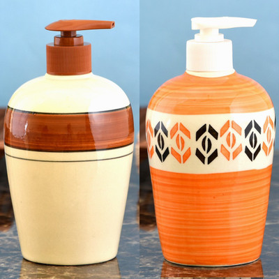 

Sforzi Ceramic soap dispenser combo 450 ml Lotion, Shampoo, Soap Dispenser(Multicolor)