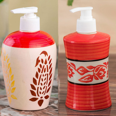 

Sforzi Ceramic soap dispenser combo 700 ml Lotion, Shampoo, Soap Dispenser(Multicolor)