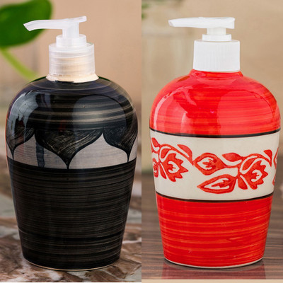 

Sforzi Ceramic soap dispenser combo 450 ml Lotion, Shampoo, Soap Dispenser(Multicolor)