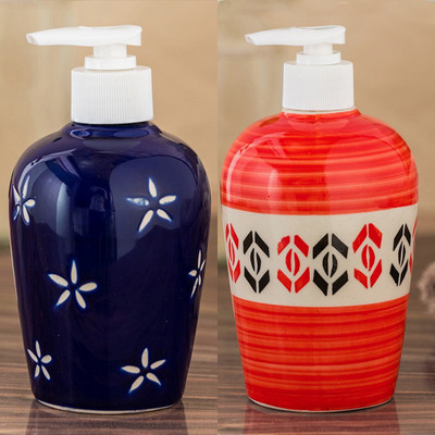 

Sforzi Ceramic soap dispenser combo 700 ml Lotion, Shampoo, Soap Dispenser(Multicolor)