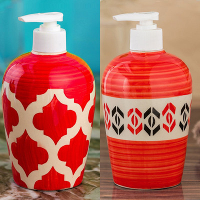 

Sforzi Ceramic soap dispenser combo 450 ml Lotion, Shampoo, Soap Dispenser(Multicolor)
