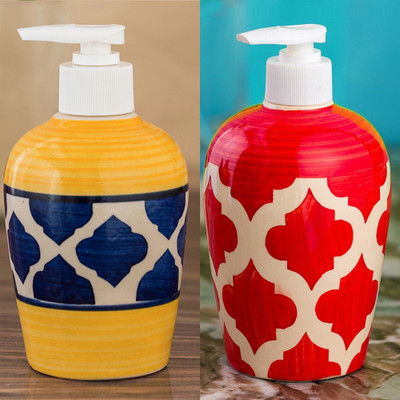 

Sforzi Ceramic soap dispenser combo 700 ml Lotion, Shampoo, Soap Dispenser(Multicolor)