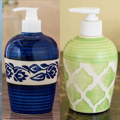 

Sforzi Ceramic soap dispenser combo 700 ml Lotion, Shampoo, Soap Dispenser(Multicolor)