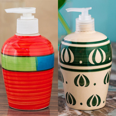 

Sforzi Ceramic soap dispenser combo 700 ml Lotion, Shampoo, Soap Dispenser(Multicolor)