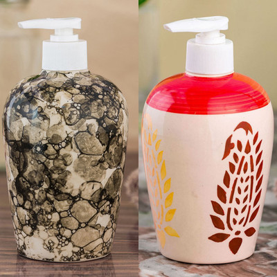 

Sforzi Ceramic soap dispenser combo 450 ml Lotion, Shampoo, Soap Dispenser(Multicolor)