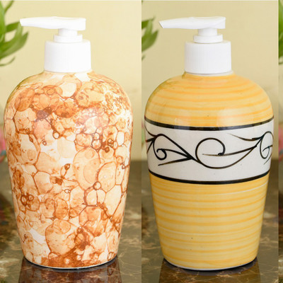 

Sforzi Ceramic soap dispenser combo 450 ml Lotion, Shampoo, Soap Dispenser(Multicolor)