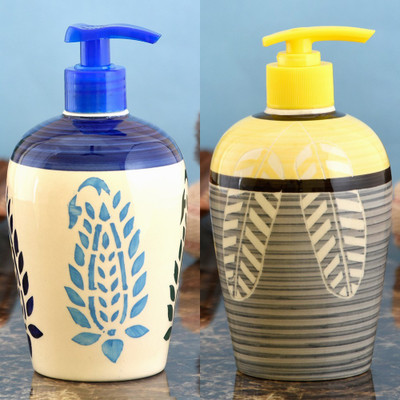 

Sforzi Ceramic soap dispenser combo 450 ml Lotion, Shampoo, Soap Dispenser(Multicolor)