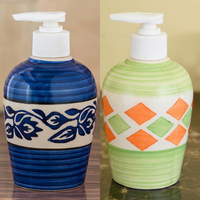 

Sforzi Ceramic soap dispenser combo 250 ml Lotion, Shampoo, Soap Dispenser(Multicolor)
