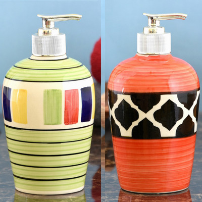 

Sforzi Ceramic soap dispenser combo 450 ml Lotion, Shampoo, Soap Dispenser(Multicolor)