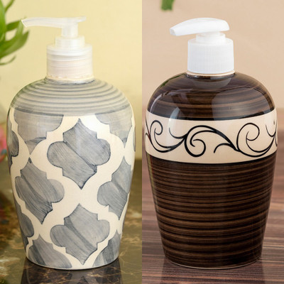 

Sforzi Ceramic soap dispenser combo 450 ml Lotion, Shampoo, Soap Dispenser(Multicolor)