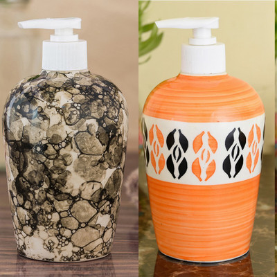 

Sforzi Ceramic soap dispenser combo 450 ml Lotion, Shampoo, Soap Dispenser(Multicolor)