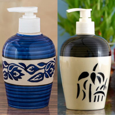 

Sforzi Ceramic soap dispenser combo 700 ml Lotion, Shampoo, Soap Dispenser(Multicolor)