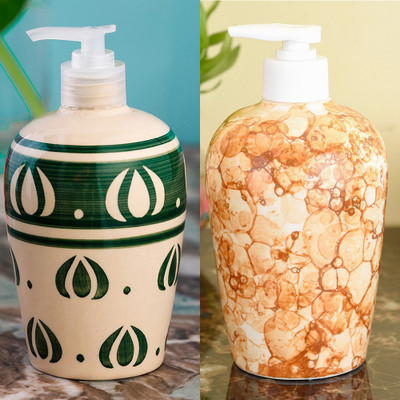 

Sforzi Ceramic soap dispenser combo 450 ml Lotion, Shampoo, Soap Dispenser(Multicolor)