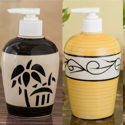 

Sforzi Ceramic soap dispenser combo 700 ml Lotion, Shampoo, Soap Dispenser(Multicolor)