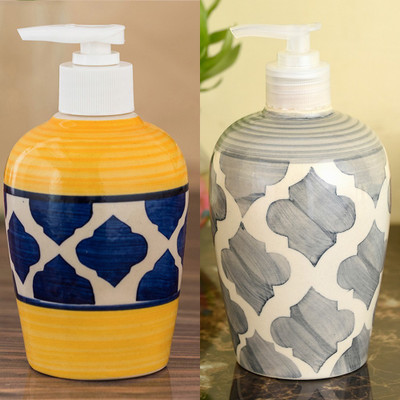 

Sforzi Ceramic soap dispenser combo 700 ml Lotion, Shampoo, Soap Dispenser(Multicolor)