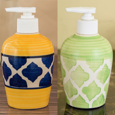 

Sforzi Ceramic soap dispenser combo 250 ml Lotion, Shampoo, Soap Dispenser(Multicolor)