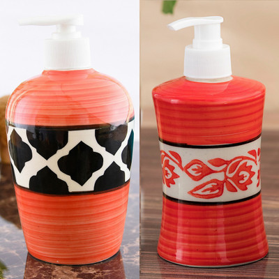 

Sforzi Ceramic soap dispenser combo 700 ml Lotion, Shampoo, Soap Dispenser(Multicolor)