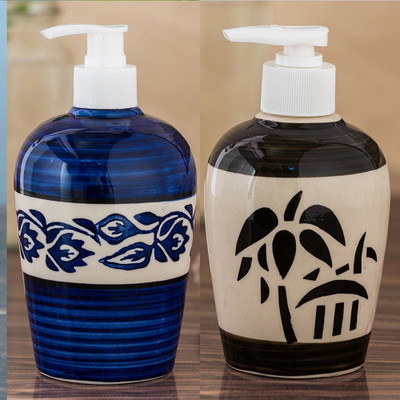 

Sforzi Ceramic soap dispenser combo 700 ml Lotion, Shampoo, Soap Dispenser(Multicolor)