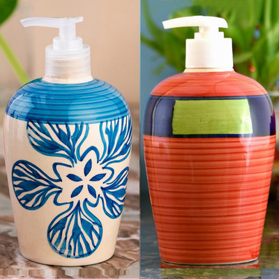 

Sforzi Ceramic soap dispenser combo 450 ml Lotion, Shampoo, Soap Dispenser(Multicolor)