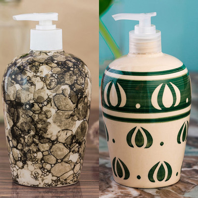 

Sforzi Ceramic soap dispenser combo 450 ml Lotion, Shampoo, Soap Dispenser(Multicolor)