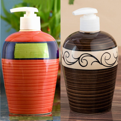 

Sforzi Ceramic soap dispenser combo 450 ml Lotion, Shampoo, Soap Dispenser(Multicolor)