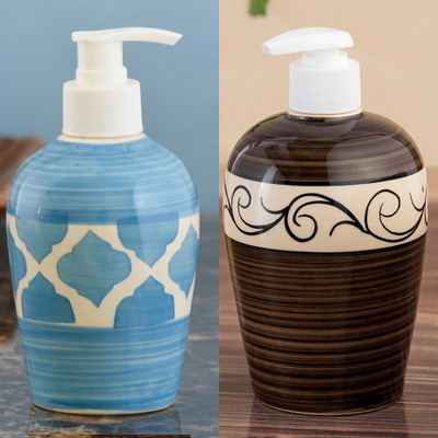

Sforzi Ceramic soap dispenser combo 700 ml Lotion, Shampoo, Soap Dispenser(Multicolor)