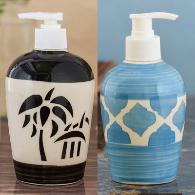 

Sforzi Ceramic soap dispenser combo 700 ml Lotion, Shampoo, Soap Dispenser(Multicolor)