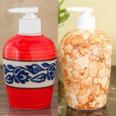 

Sforzi Ceramic soap dispenser combo 700 ml Lotion, Shampoo, Soap Dispenser(Multicolor)