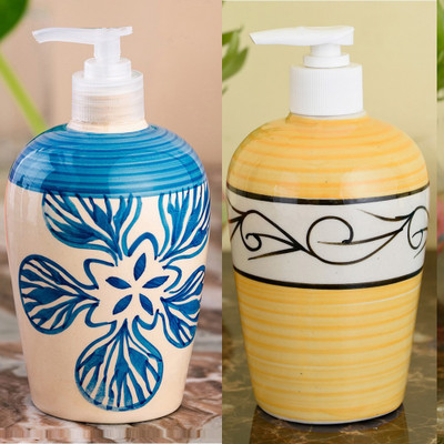 

Sforzi Ceramic soap dispenser combo 450 ml Lotion, Shampoo, Soap Dispenser(Multicolor)