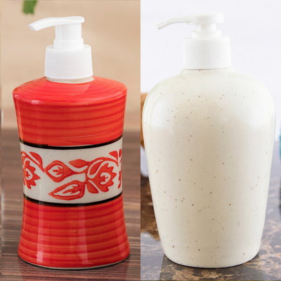 

Sforzi Ceramic soap dispenser combo 700 ml Lotion, Shampoo, Soap Dispenser(Multicolor)