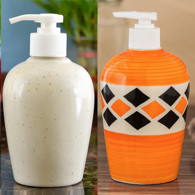 

Sforzi Ceramic soap dispenser combo 700 ml Lotion, Shampoo, Soap Dispenser(Multicolor)