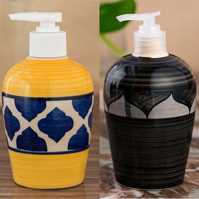 

Sforzi Ceramic soap dispenser combo 700 ml Lotion, Shampoo, Soap Dispenser(Multicolor)