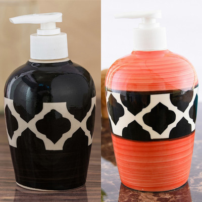 

Sforzi Ceramic soap dispenser combo 700 ml Lotion, Shampoo, Soap Dispenser(Multicolor)