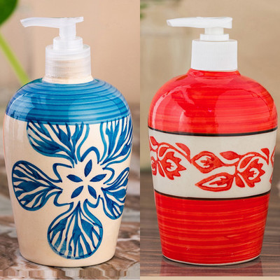 

Sforzi Ceramic soap dispenser combo 450 ml Lotion, Shampoo, Soap Dispenser(Multicolor)