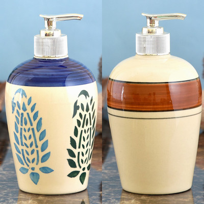 

Sforzi Ceramic soap dispenser combo 450 ml Lotion, Shampoo, Soap Dispenser(Multicolor)