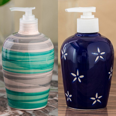 

Sforzi Ceramic soap dispenser combo 700 ml Lotion, Shampoo, Soap Dispenser(Multicolor)